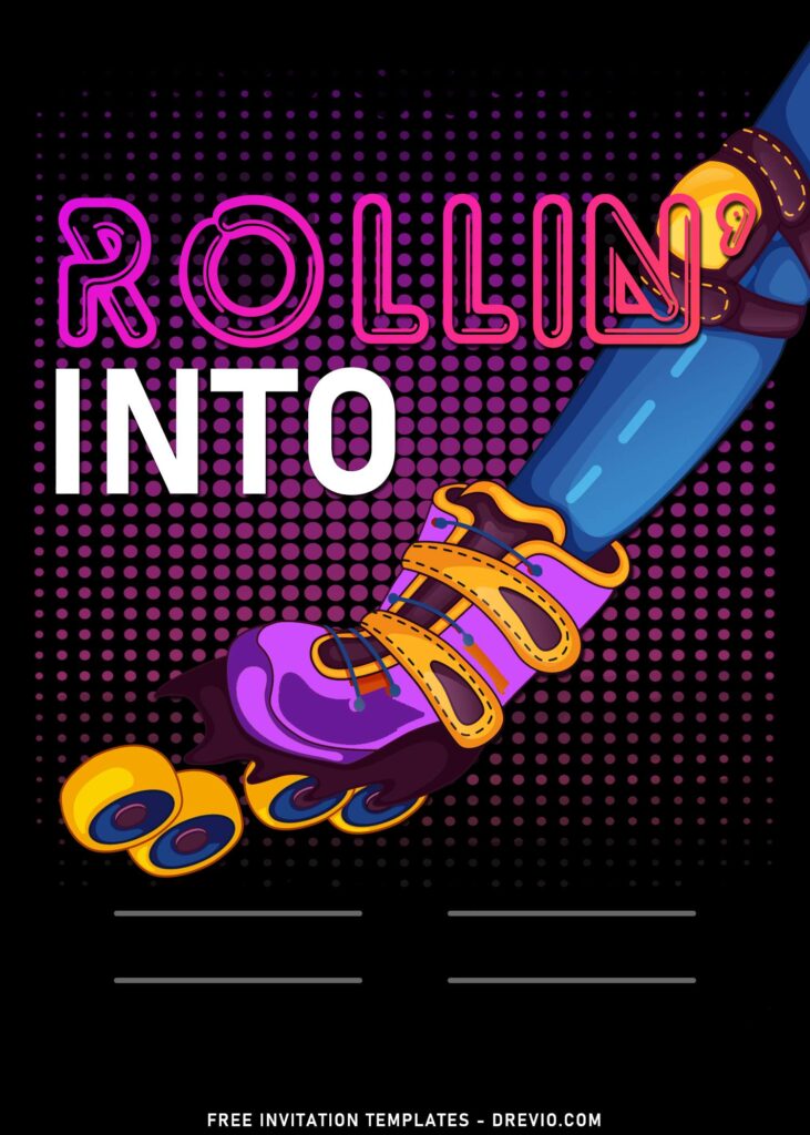 9+ Retro Roller Skating Birthday Invitation Templates with Roller Skate boot