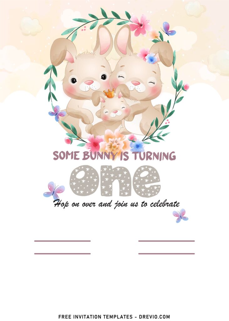 9+ Watercolor Some Bunny Birthday Invitation Templates
