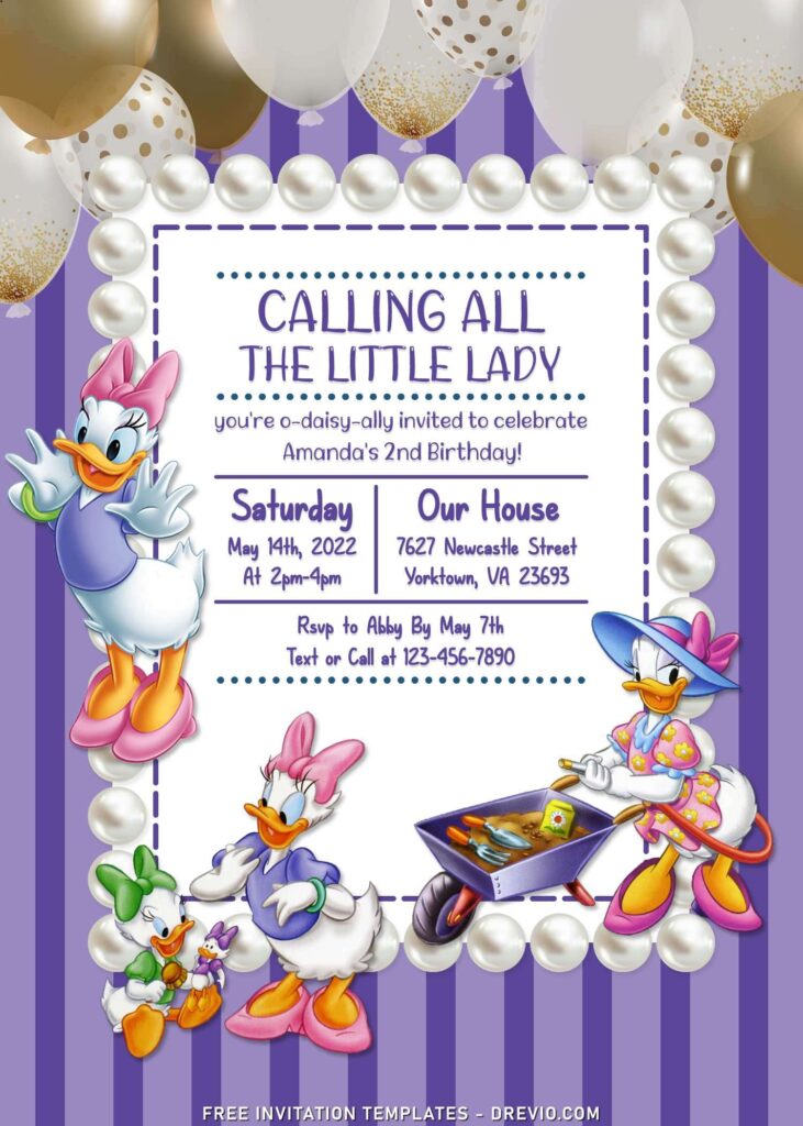 9+ Cute Daisy Duck Birthday Invitation Templates