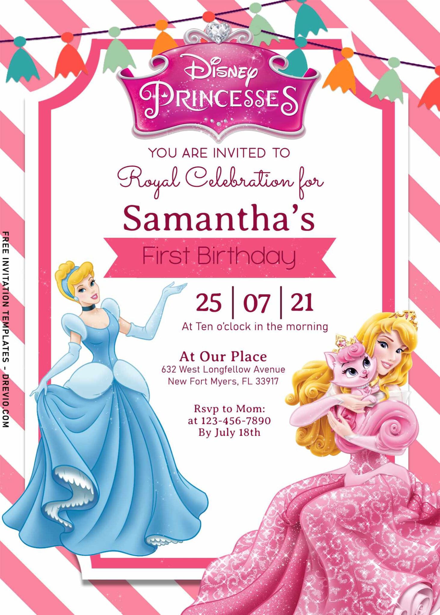 9+ Disney Princess And Castle Birthday Invitation Templates | Download ...