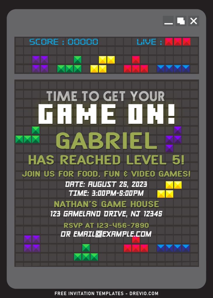 9+ Tetris Theme Birthday Invitation Templates