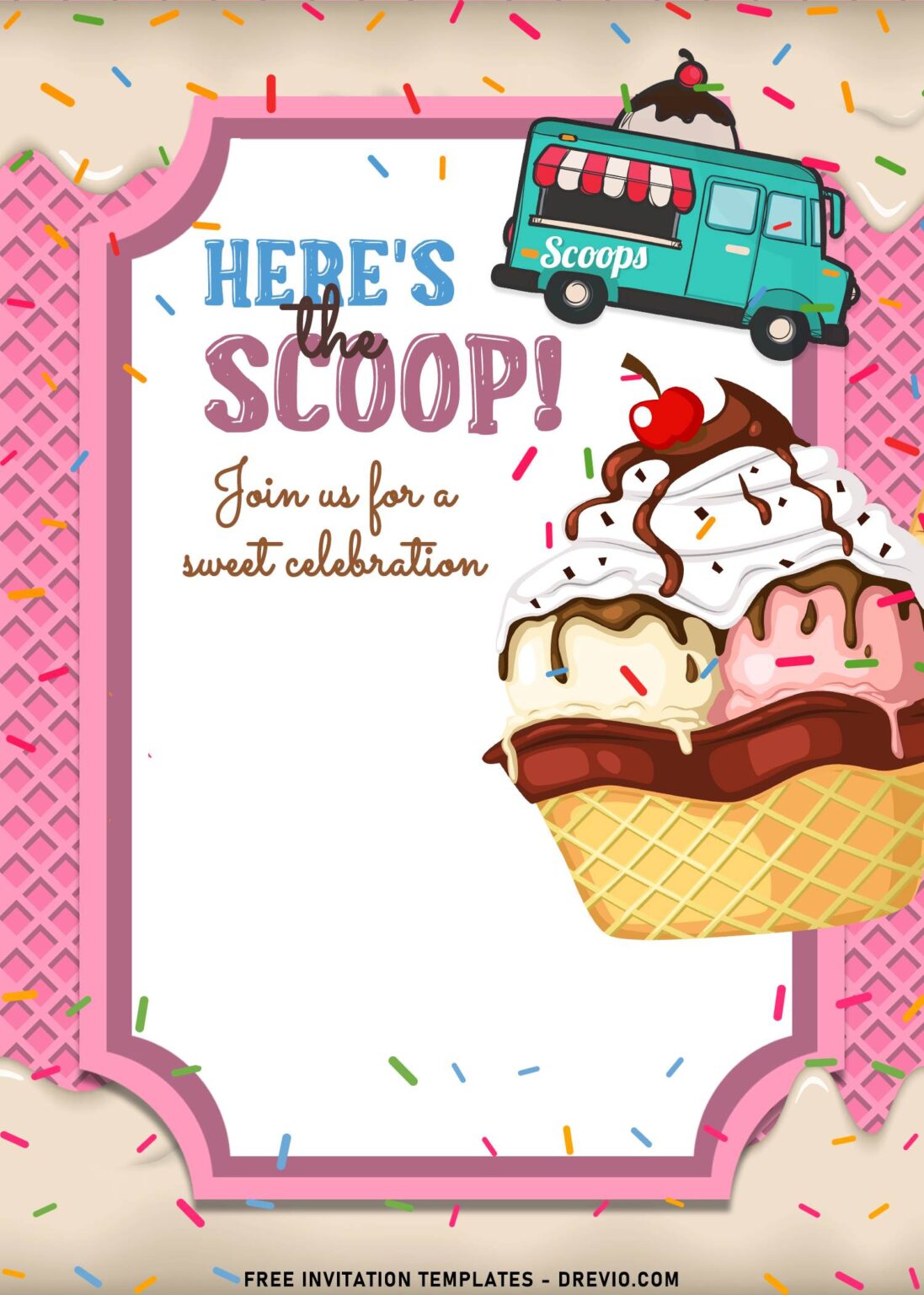 Free Ice Cream Party Invitation Templates