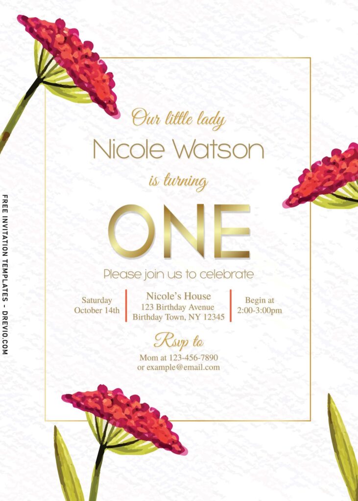 10+ Bright And Fluffy Watercolor Lucy Flower Invitation Templates