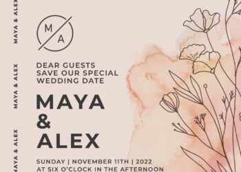 10+ Minimalist Floral Monogram Wedding Invitation Templates