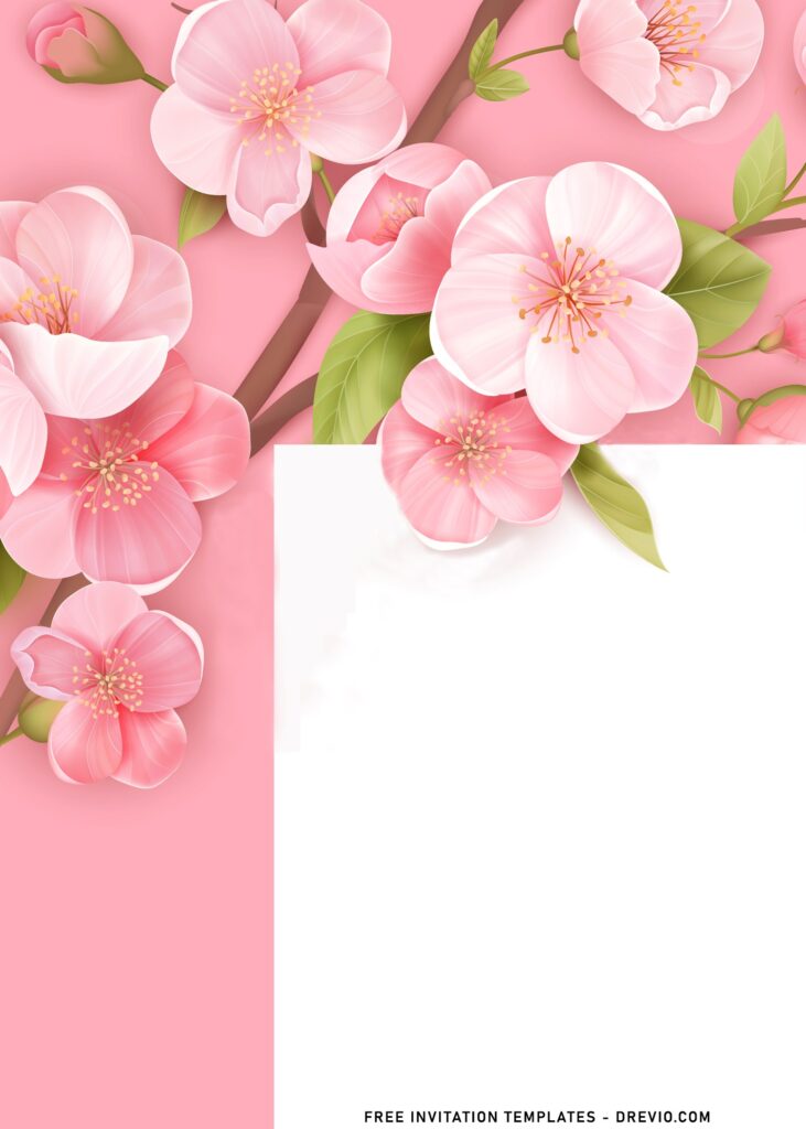 Invitation Template of 11+ Romantic Blush Cherry Blossom Floral Invitation Templates 6