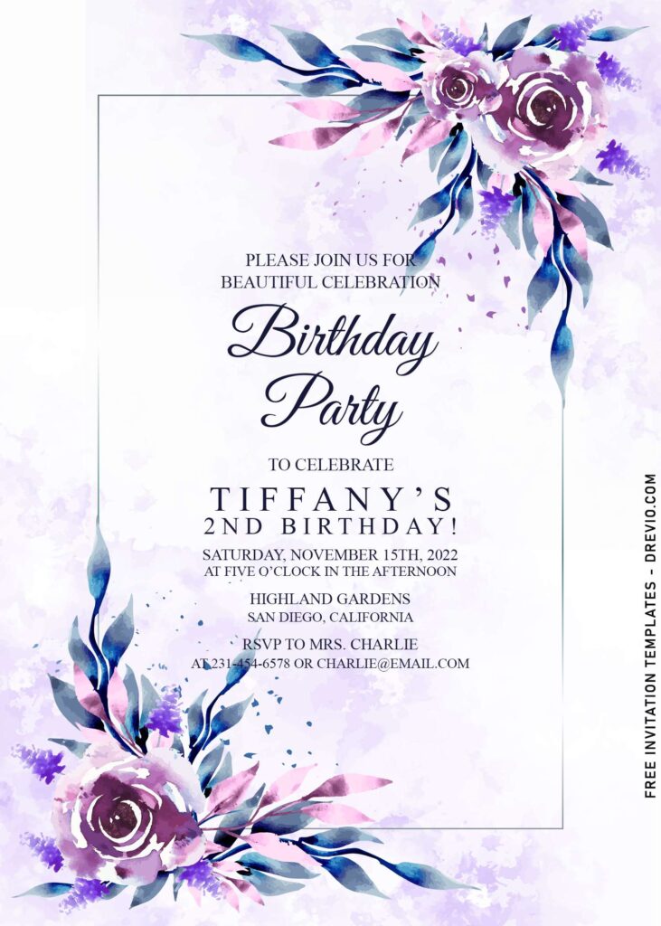 11+ Gleaming Ice Blue Floral Invitation Templates