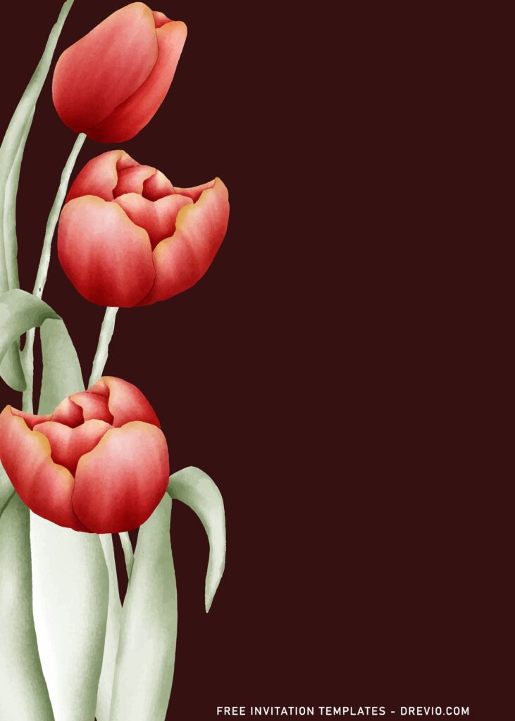 11+ Romantic Tulip Birthday Invitation Templates with beautiful bold background