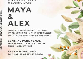 7+ Blossoming Flowers Monogram Wedding Invitation Templates