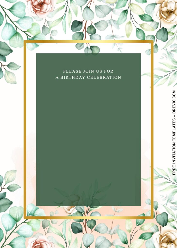 Invitation Template of 7+ Lush Greenery Eucalyptus Birthday Invitation Templates 5