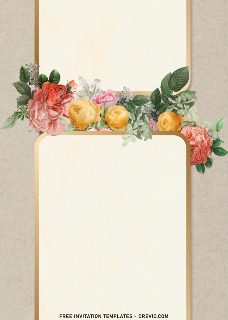 7+ Shabby Chic Floral Wedding Invitation Templates with rustic paper background