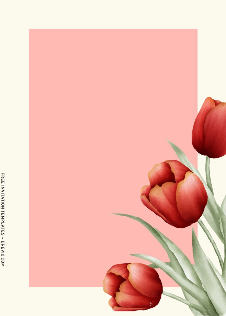 8+ Modern Tulips Wedding Invitation Templates with watercolor design