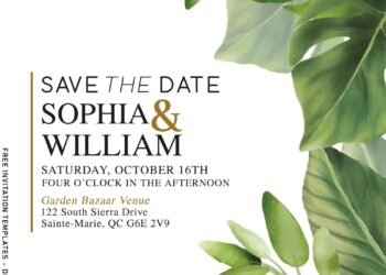 8+ Aesthetic Greenery Invitation Templates With Olive Green Leaves