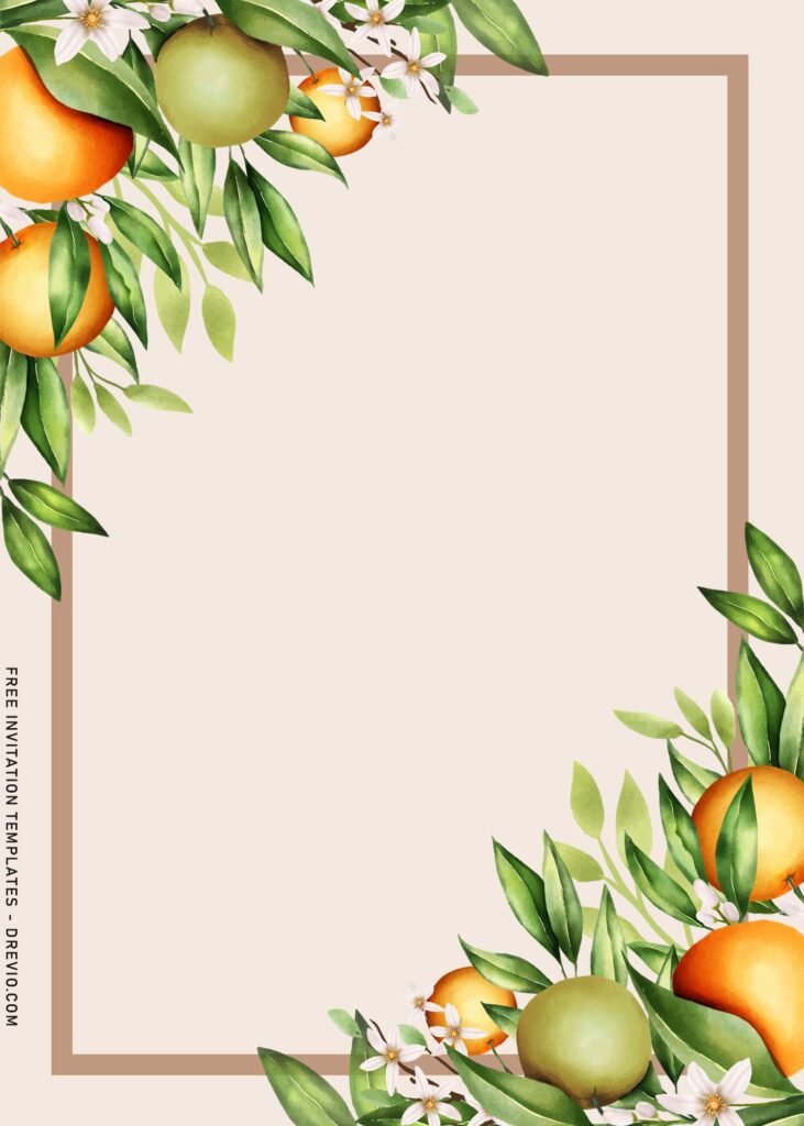 Invitation Template of 8+ Botanical Orange Blossom Floral Birthday Invitation Templates 1