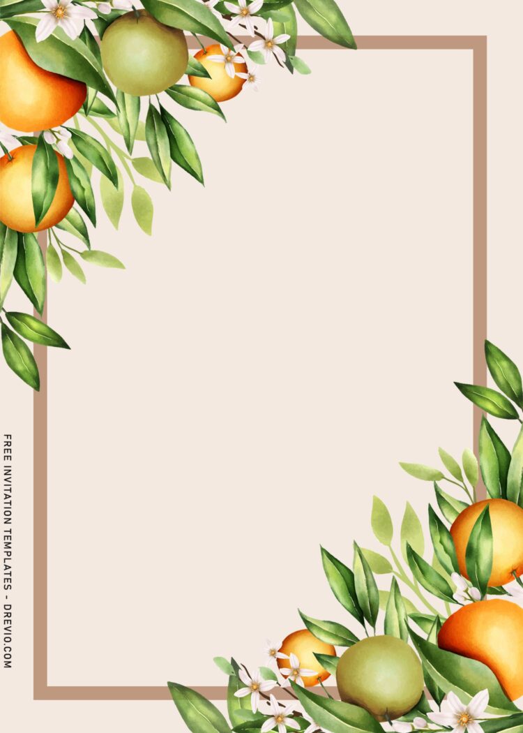 8+ Botanical Orange Blossom Floral Birthday Invitation Templates ...