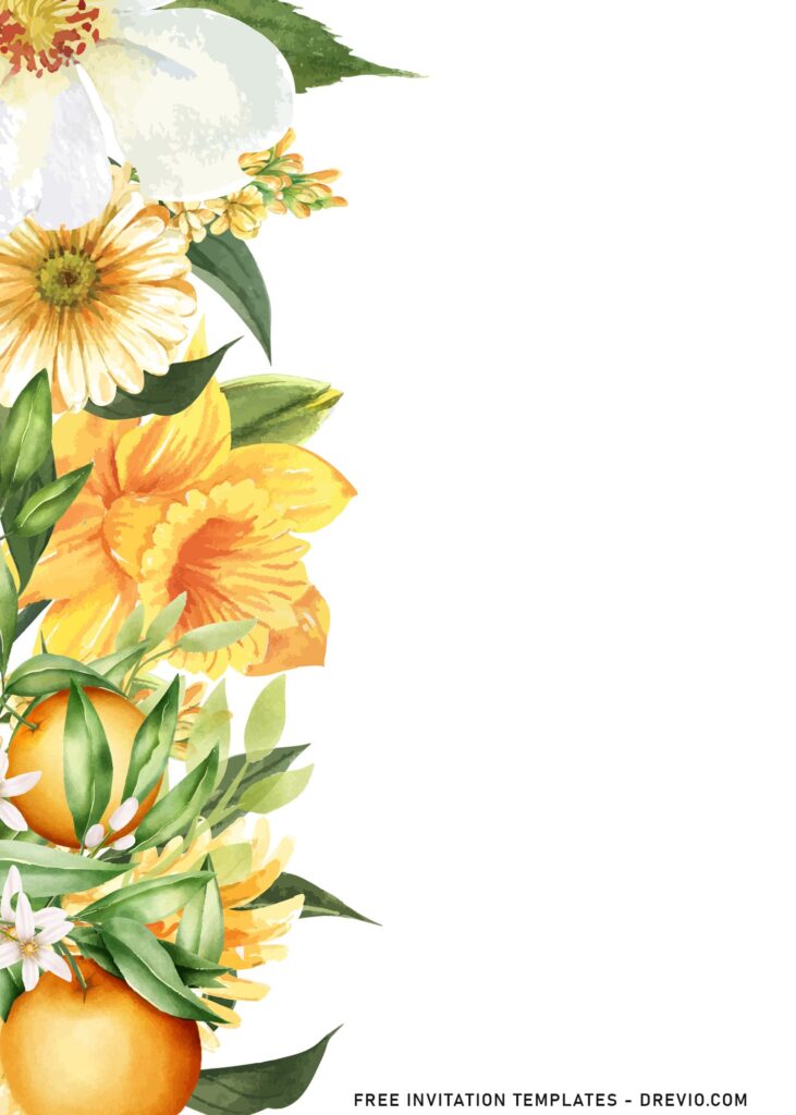 8+ Botanical Orange Blossom Floral Birthday Invitation Templates with beautiful orange chrysanthemum