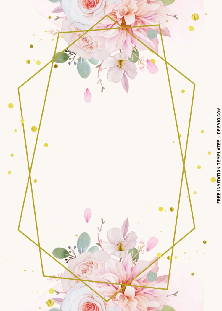 8+ Dusty Rose Floral Wedding Invitation Templates - Drevio : Free And ...