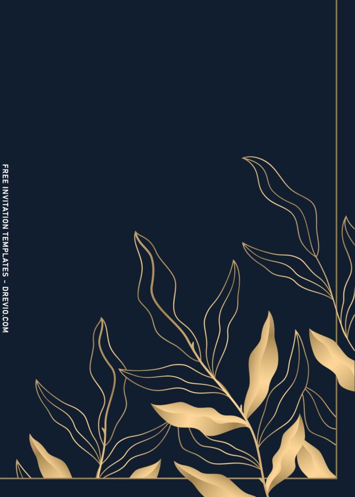 9+ Elegant Gold Floral Outline Invitation Templates with gold eucalyptus