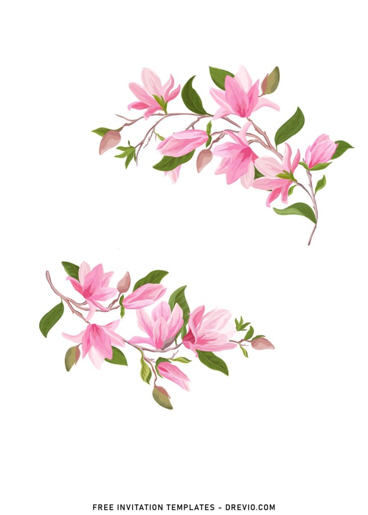 9+ Modern Magnolia Arch Floral Wedding Invitation Templates with magnolia wreath