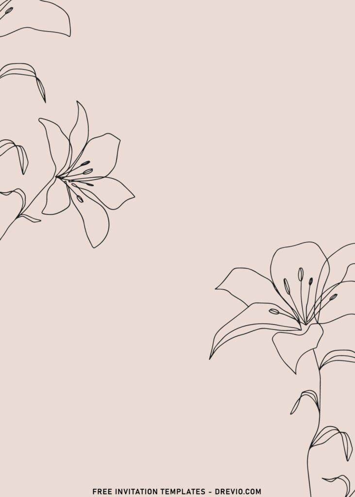 10+ Minimalist Floral Monogram Wedding Invitation Templates with calla lily flowers