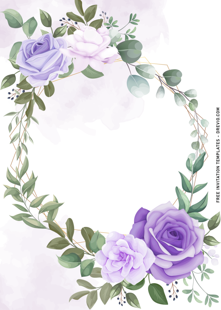 10+ Beautiful Purple And Light Blue Roses Birthday Invitation Templates