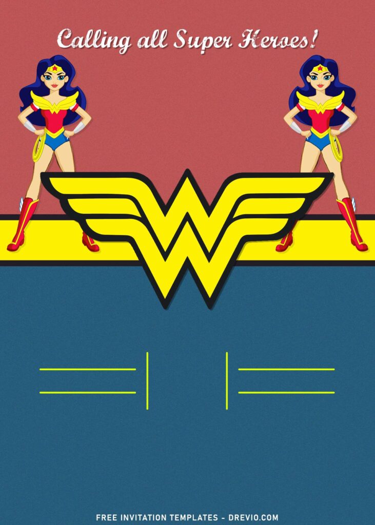 Invitation Template of 10+ Incredible Wonder Woman Girls Birthday Invitation Templates 3