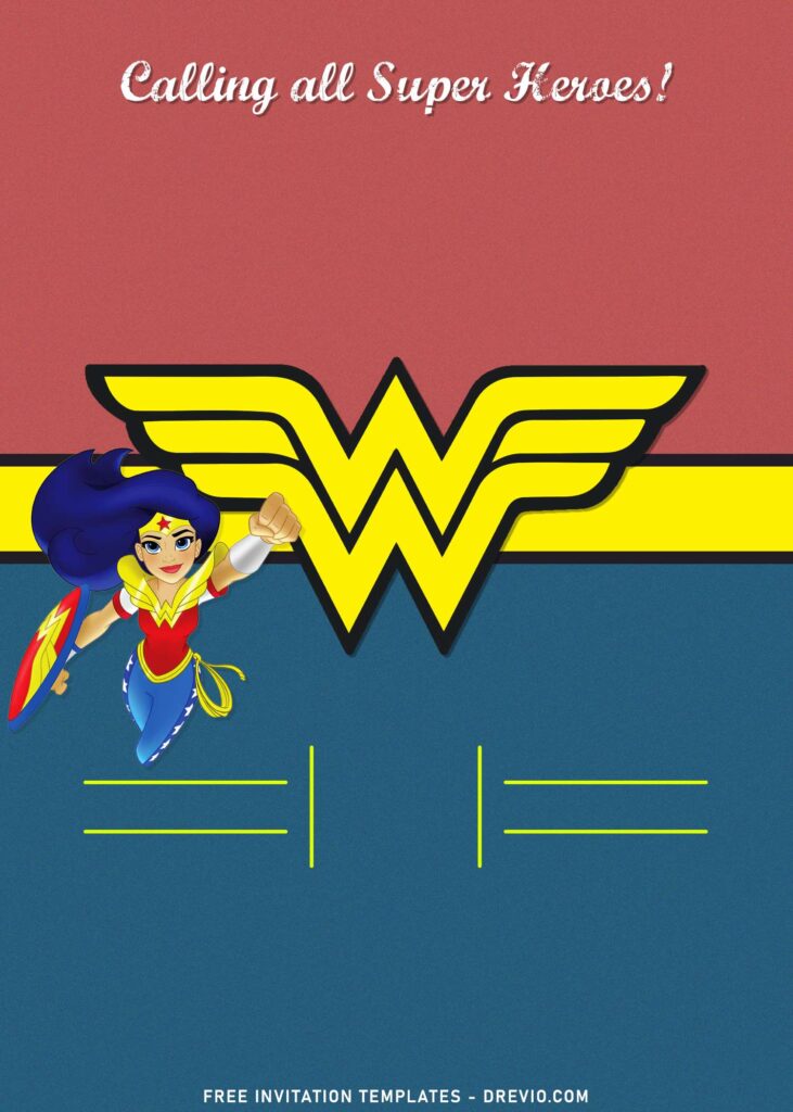 Invitation Template of 10+ Incredible Wonder Woman Girls Birthday Invitation Templates 2