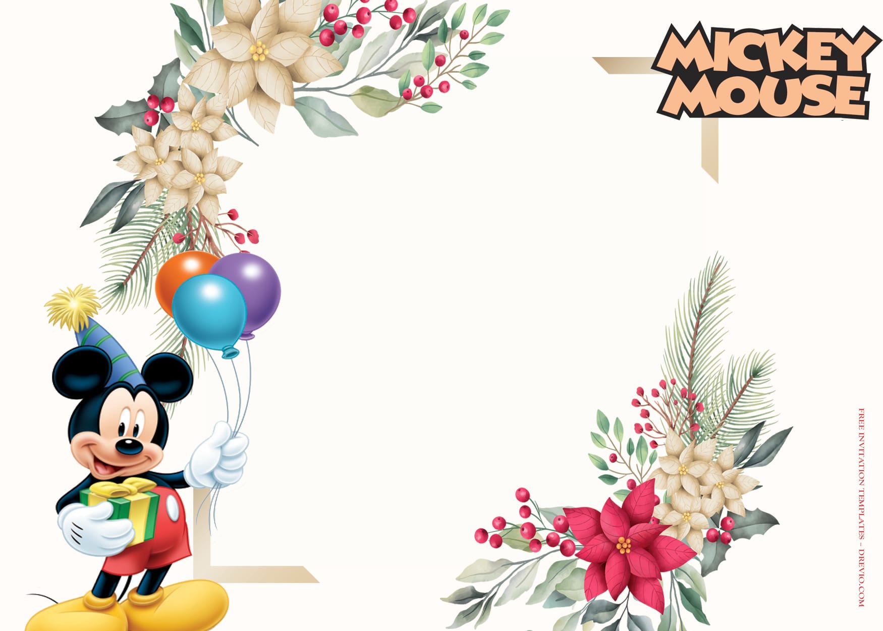 10+ Mickey Mouse Party Fantasia Birthday Invitation Templates Type Nine
