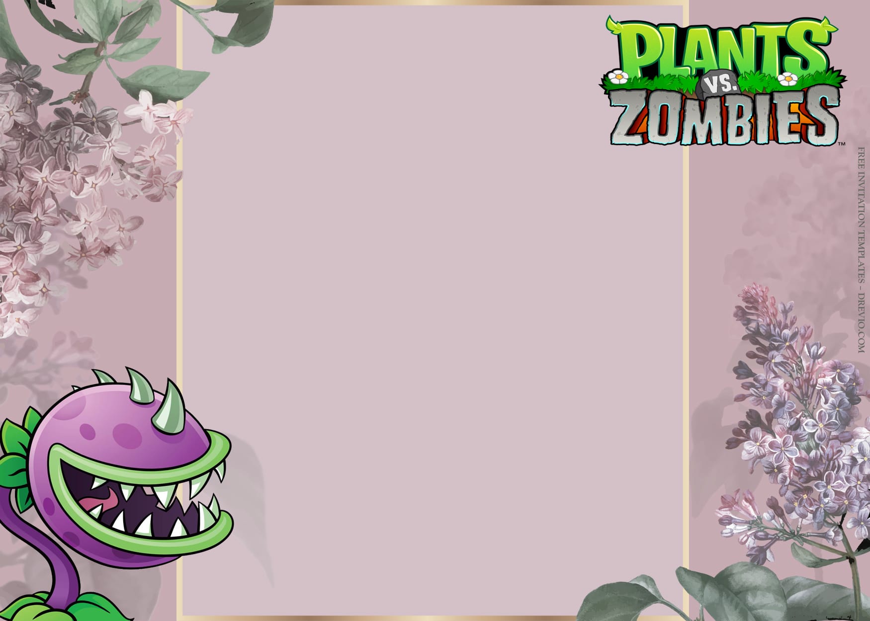 10+ Plants Vs Zombies Roll Out Birthday Invitation Templates Type One