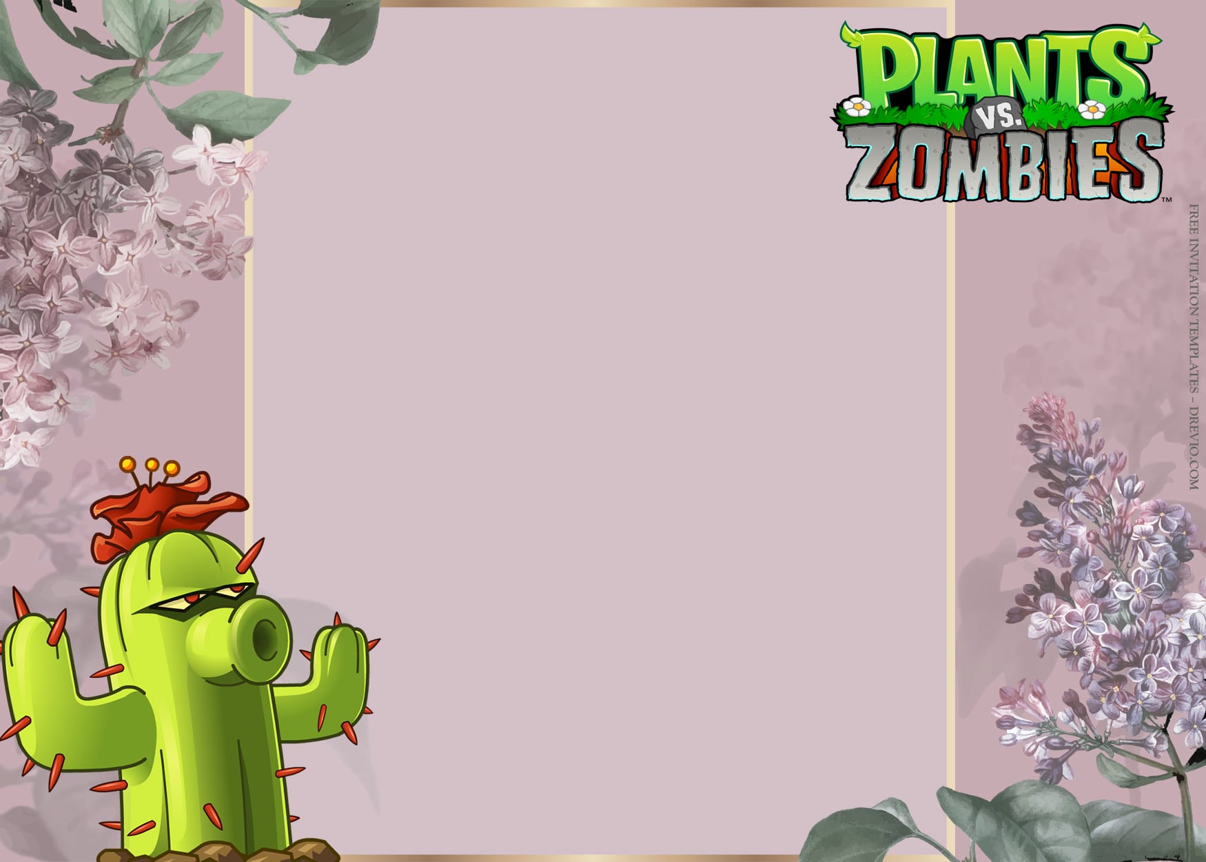 10+ Plants Vs Zombies Roll Out Birthday Invitation Templates Type Seven