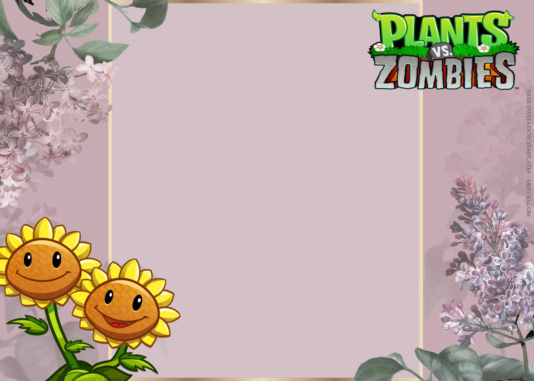 10+ Plants Vs Zombies Roll Out Birthday Invitation Templates Type Six