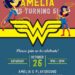 10+ Incredible Wonder Woman Girls Birthday Invitation Templates