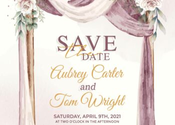 11+ Blush Watercolor Floral Arch Wedding Invitation Templates
