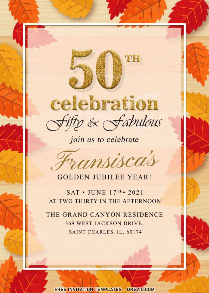 11+ Beautiful Rustic Fall 50th Birthday Invitation Templates
