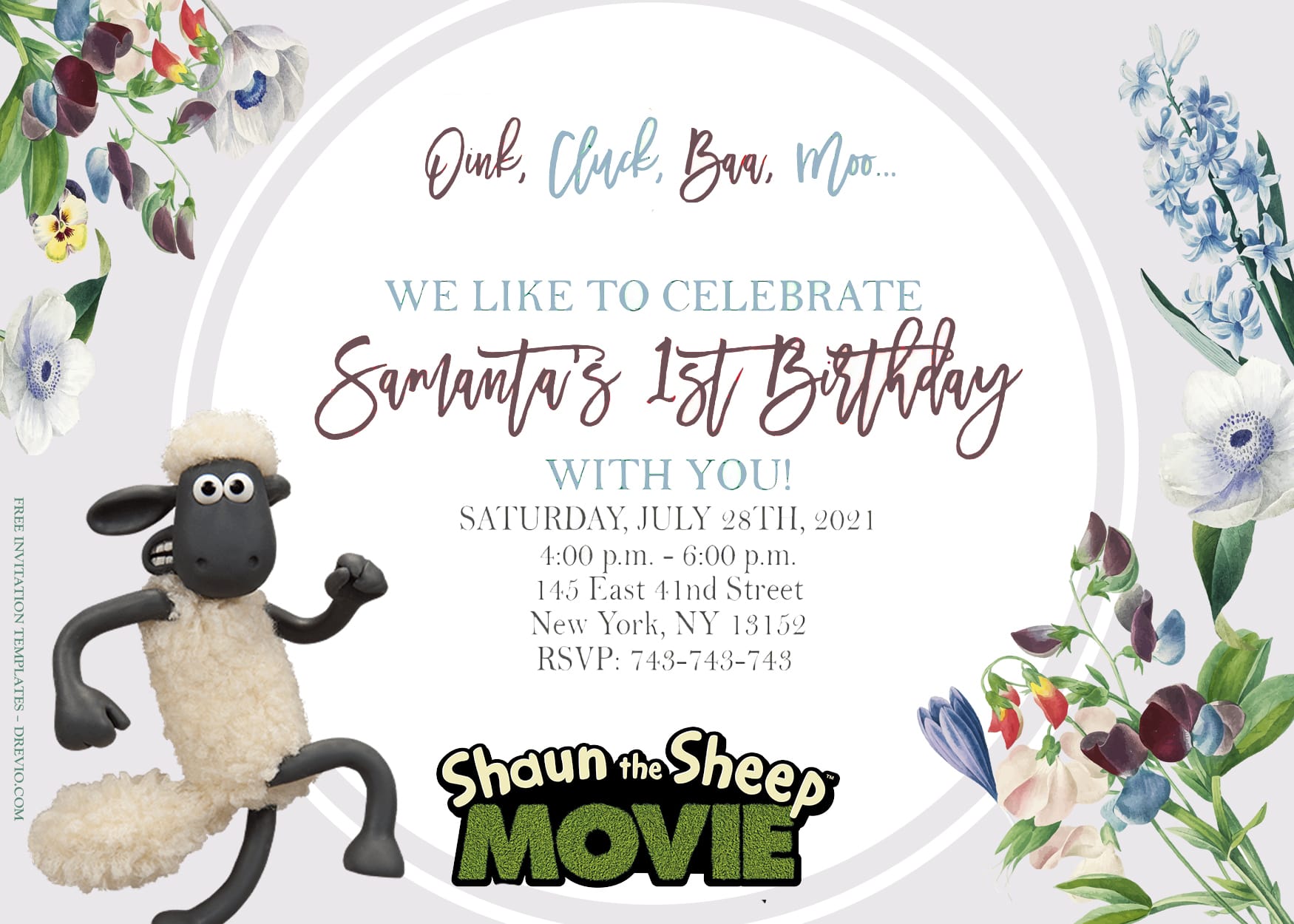 11+ Shaun The Sheep Goes Action Birthday Invitation Templates Title
