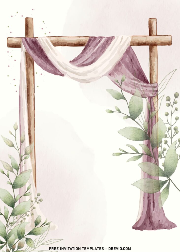 11+ Blush Watercolor Floral Arch Wedding Invitation Templates with watercolor vines
