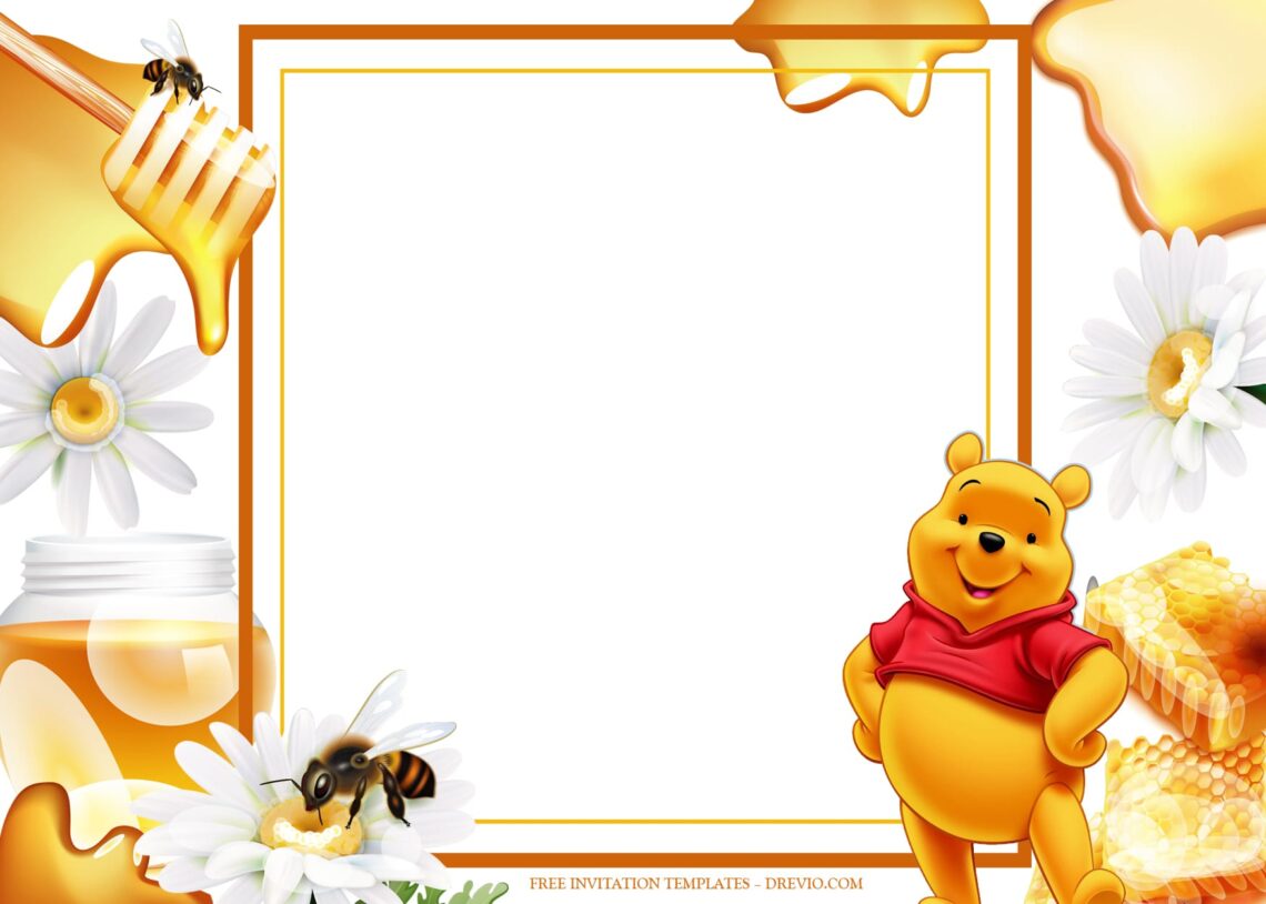 12+ Honey Center With Winnie The Pooh Birthday Invitation Templates Type One