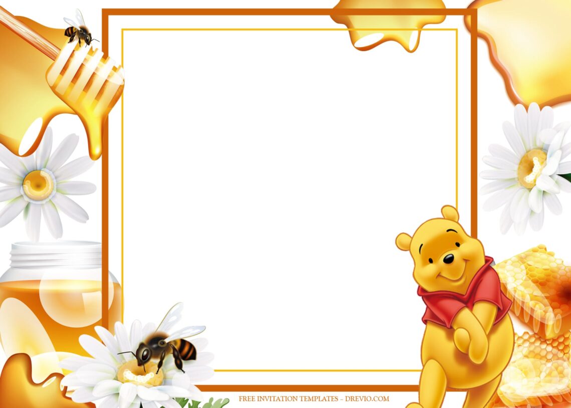 12+ Honey Center With Winnie The Pooh Birthday Invitation Templates Type Ten