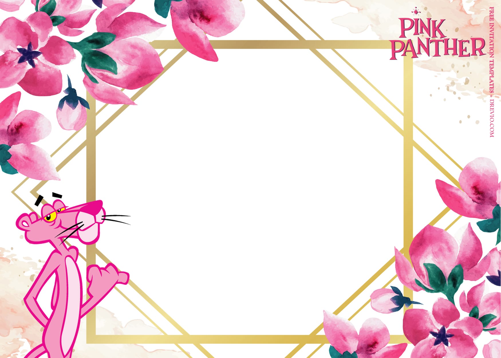 12+ Pink Panther Romance Bash Birthday Invitation Templates Type Eight