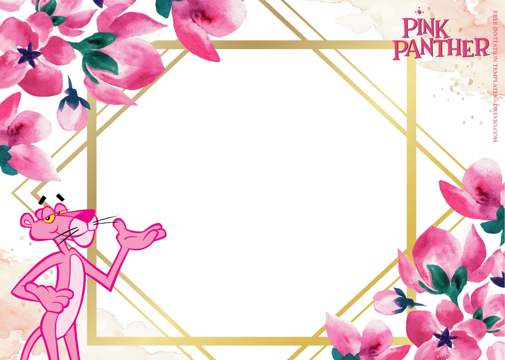 12+ Pink Panther Romance Bash Birthday Invitation Templates Type Eleven