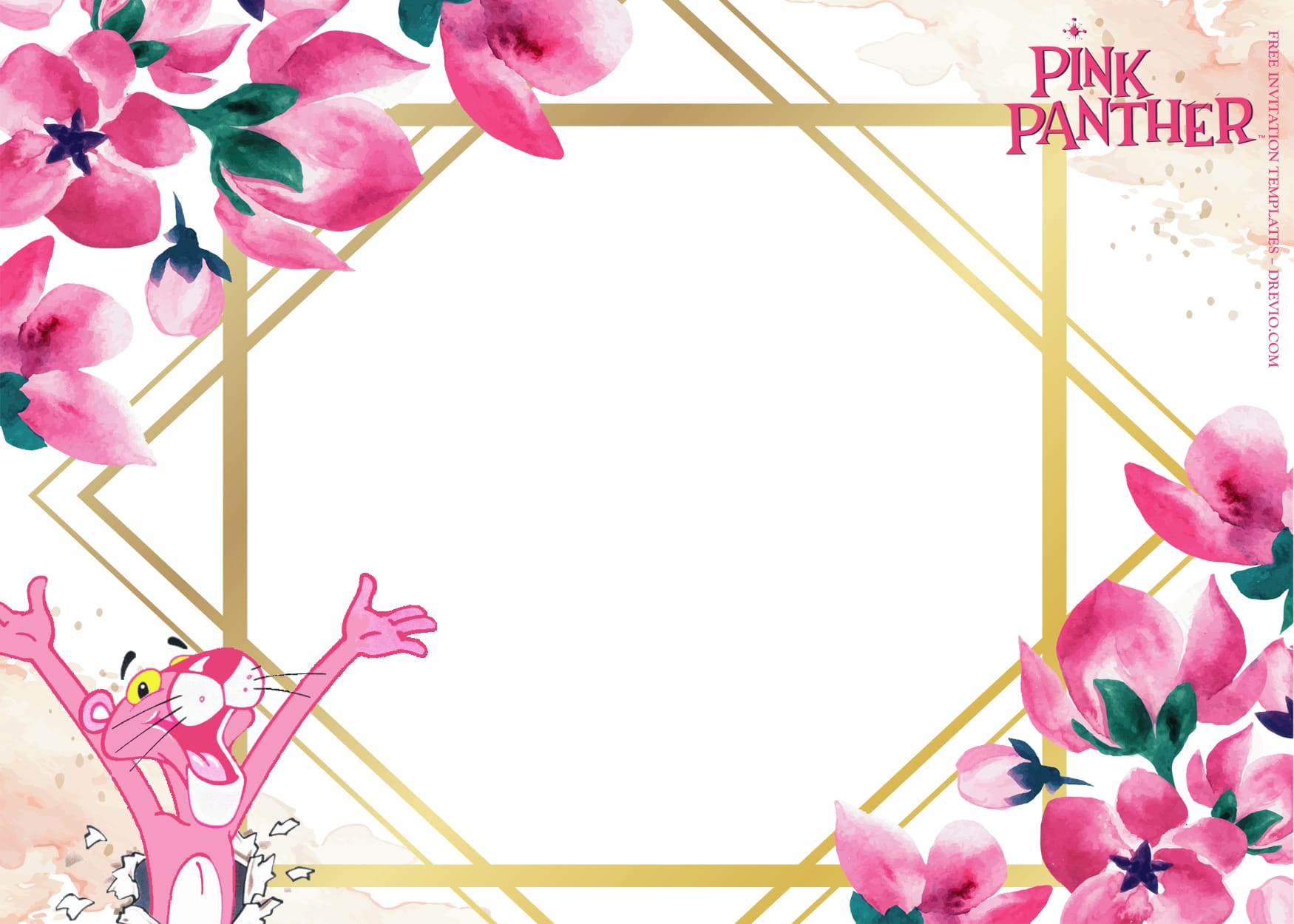 12+ Pink Panther Romance Bash Birthday Invitation Templates Type Four