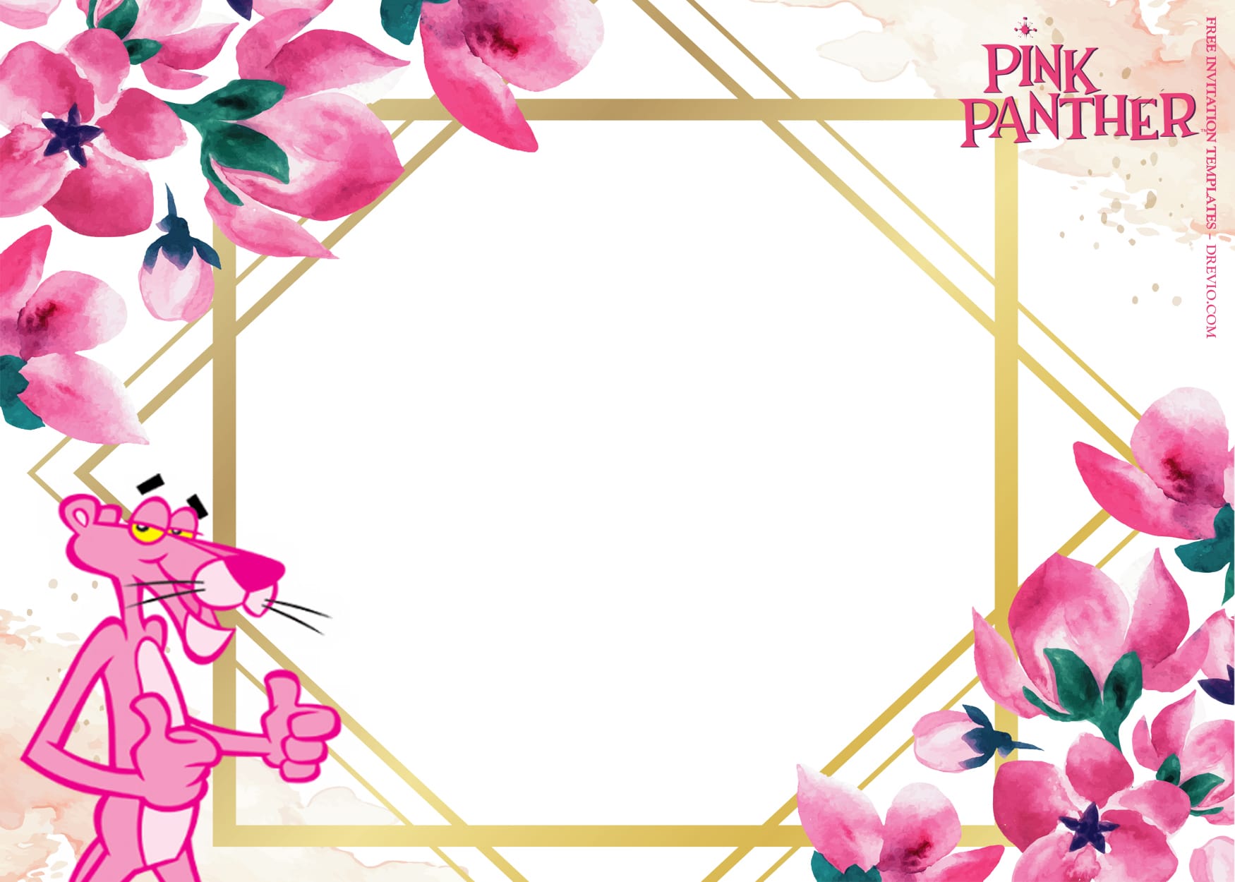 12+ Pink Panther Romance Bash Birthday Invitation Templates Type Six