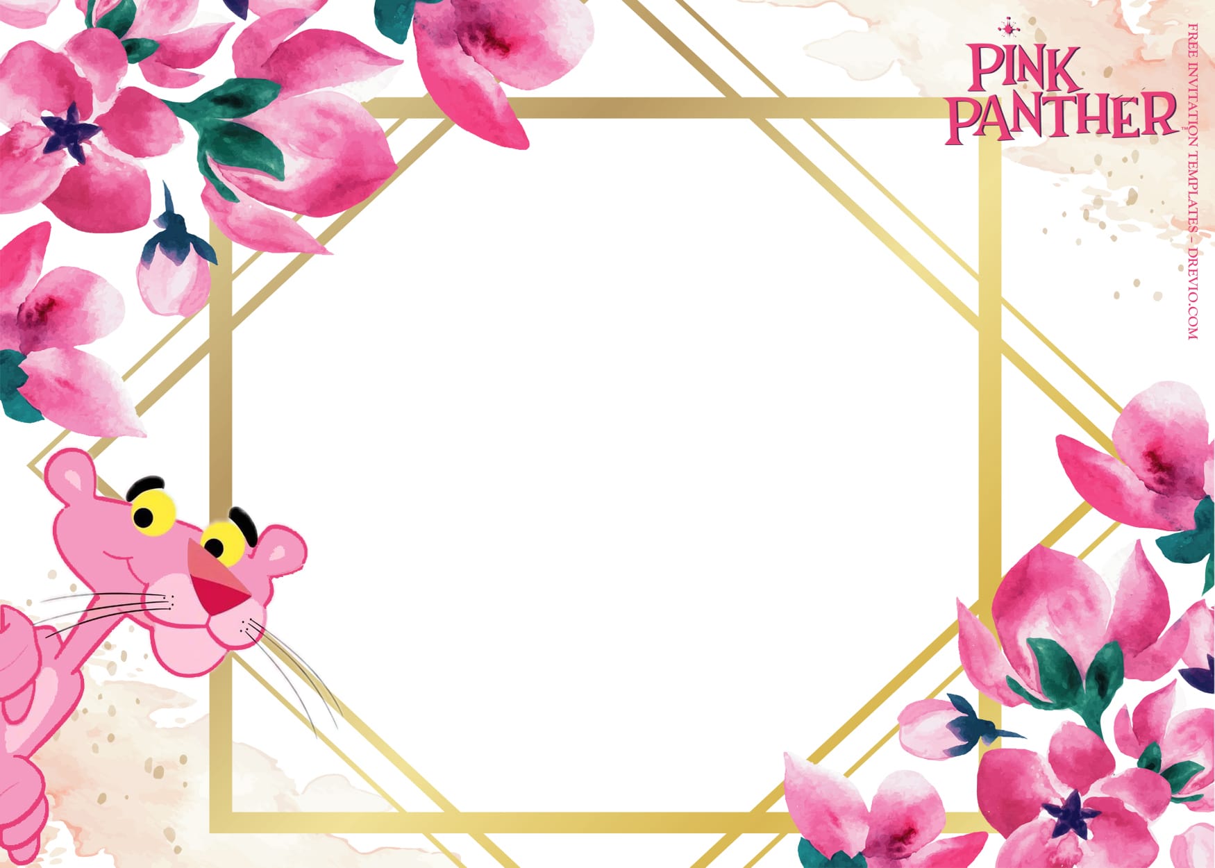12+ Pink Panther Romance Bash Birthday Invitation Templates Type three