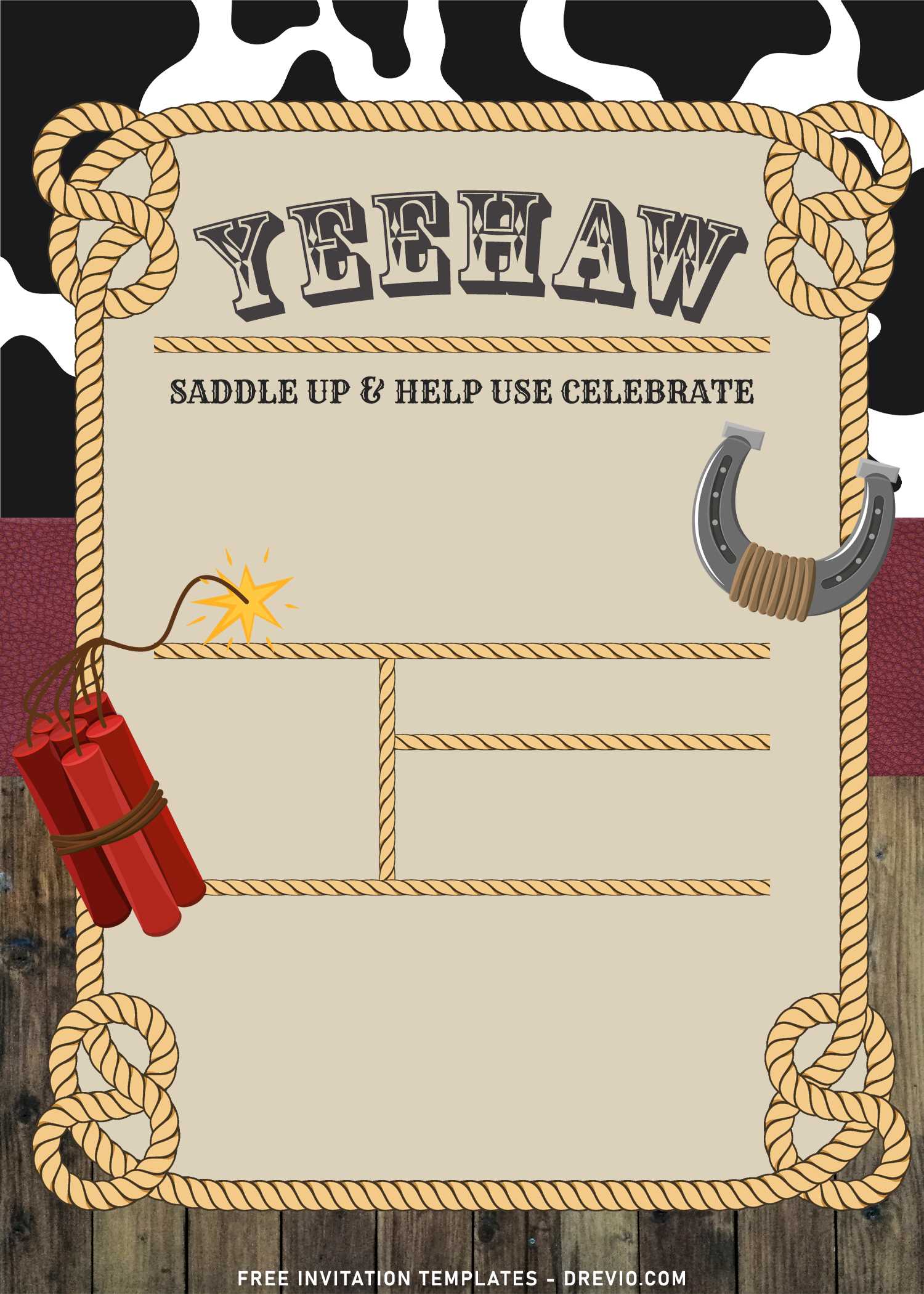 7+ yee haw western cowboy birthday invitation templates | download