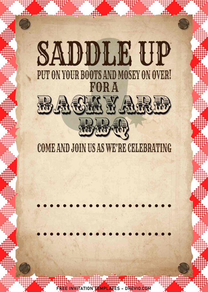 7+ Saddle Up Wild West Theme Birthday Invitation Templates with Cowboy boots