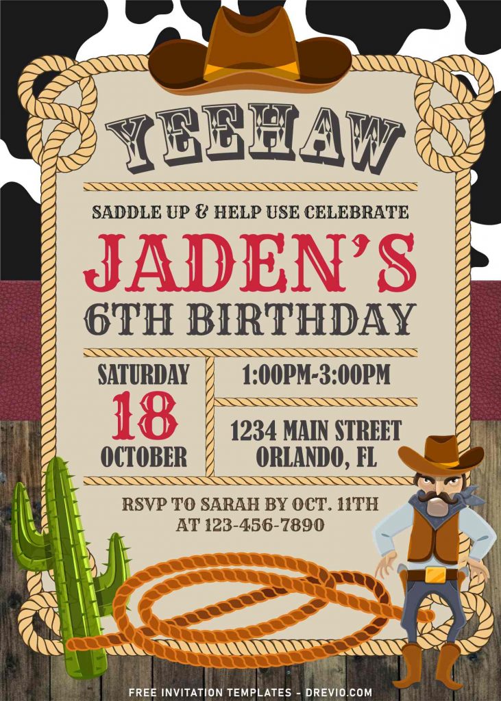 7+ Yee Haw Western Cowboy Birthday Invitation Templates