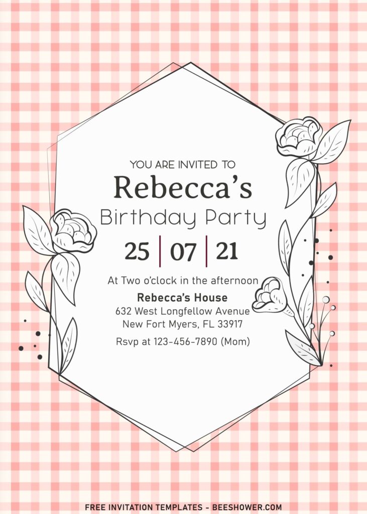 7+ Aesthetic Picnic Party Invitation Templates With Hand Drawn Flowers
