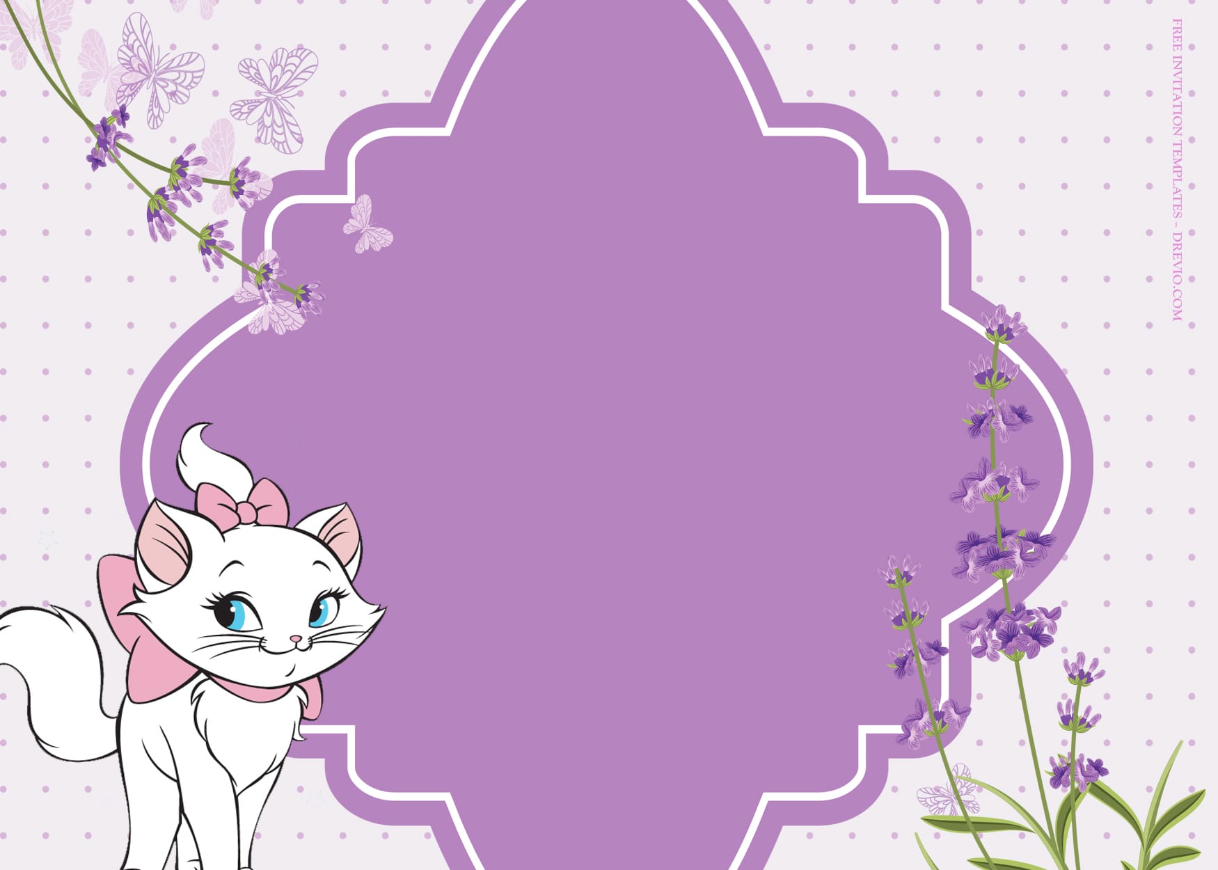 7+ Purple Fluff With Aristocats Birthday Invitation Templates Type One