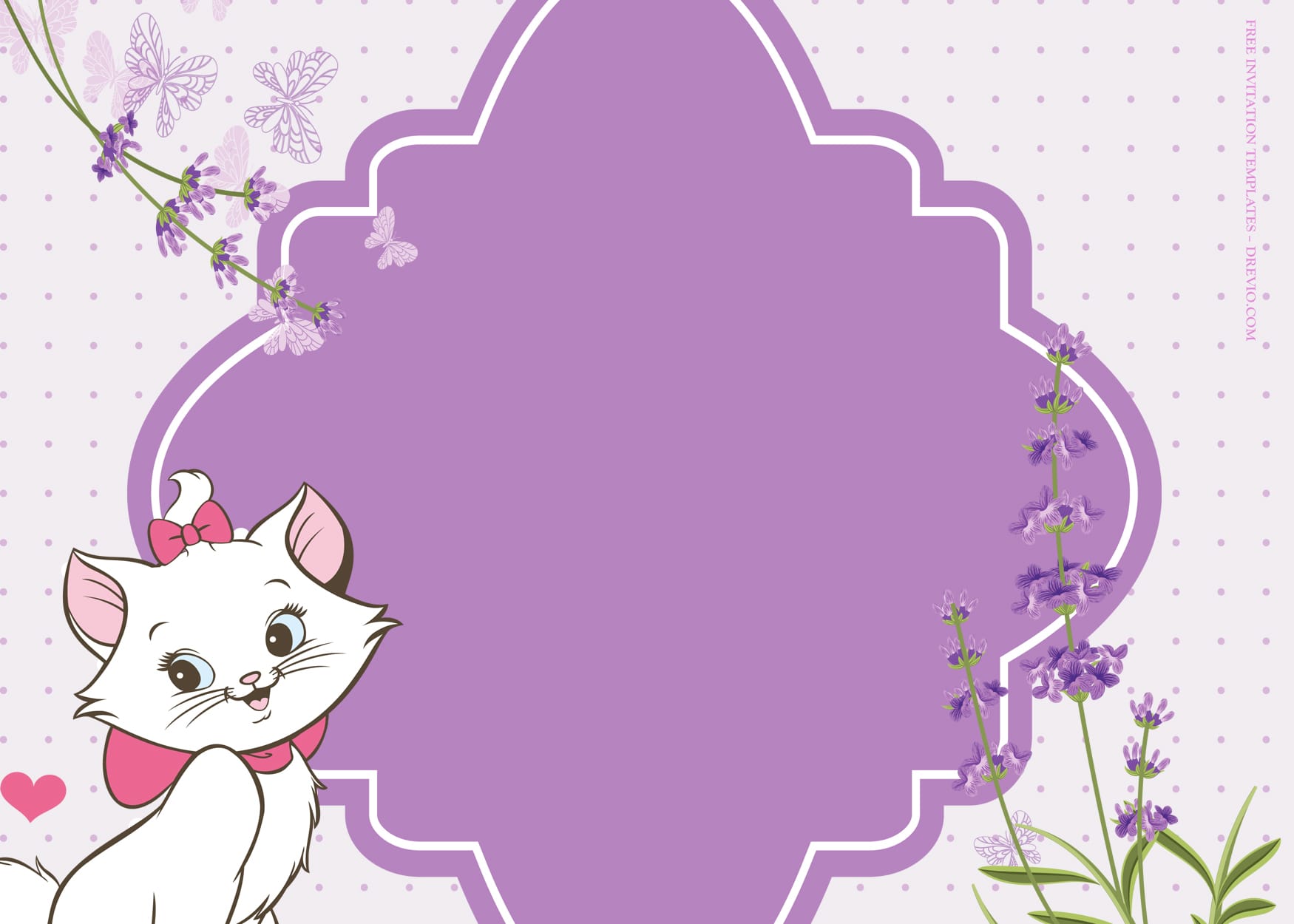 7+ Purple Fluff With Aristocats Birthday Invitation Templates Type Three