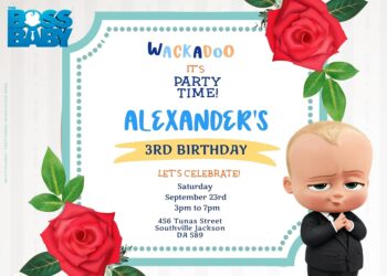 7+ Rose Of Love With Baby Boss Birthday Invitation Templates Title
