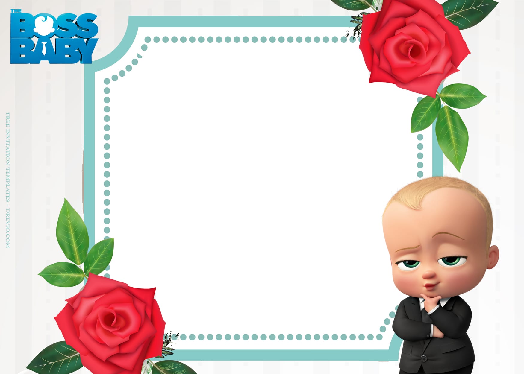 7+ Rose Of Love With Baby Boss Birthday Invitation Templates Type Three